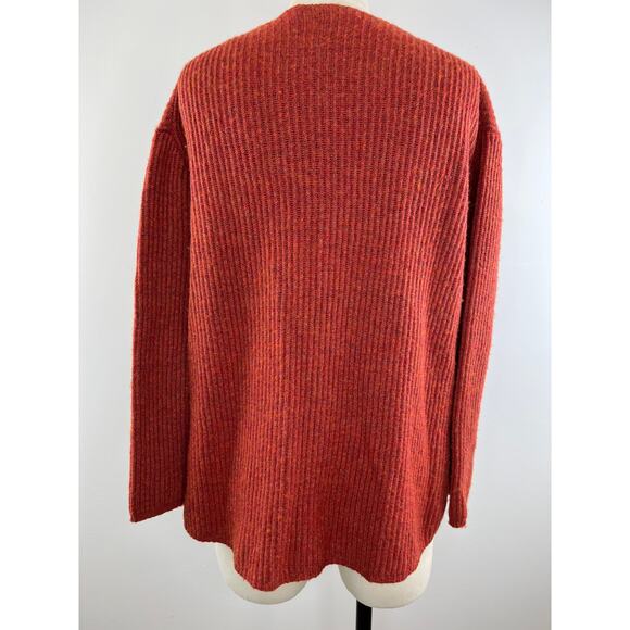 Madewell Burnt Orange Long Sleeve V-Neck Wool Blend Women's Knit Sweater Size M - Picture 4 of 8